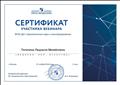 Сертификат участника в вебинаре ФГОС: строительные игры и конструирование. 27 ноября 2019 г.